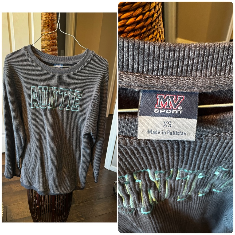 MV Sport Gray womens auntie Sweater